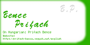 bence prifach business card